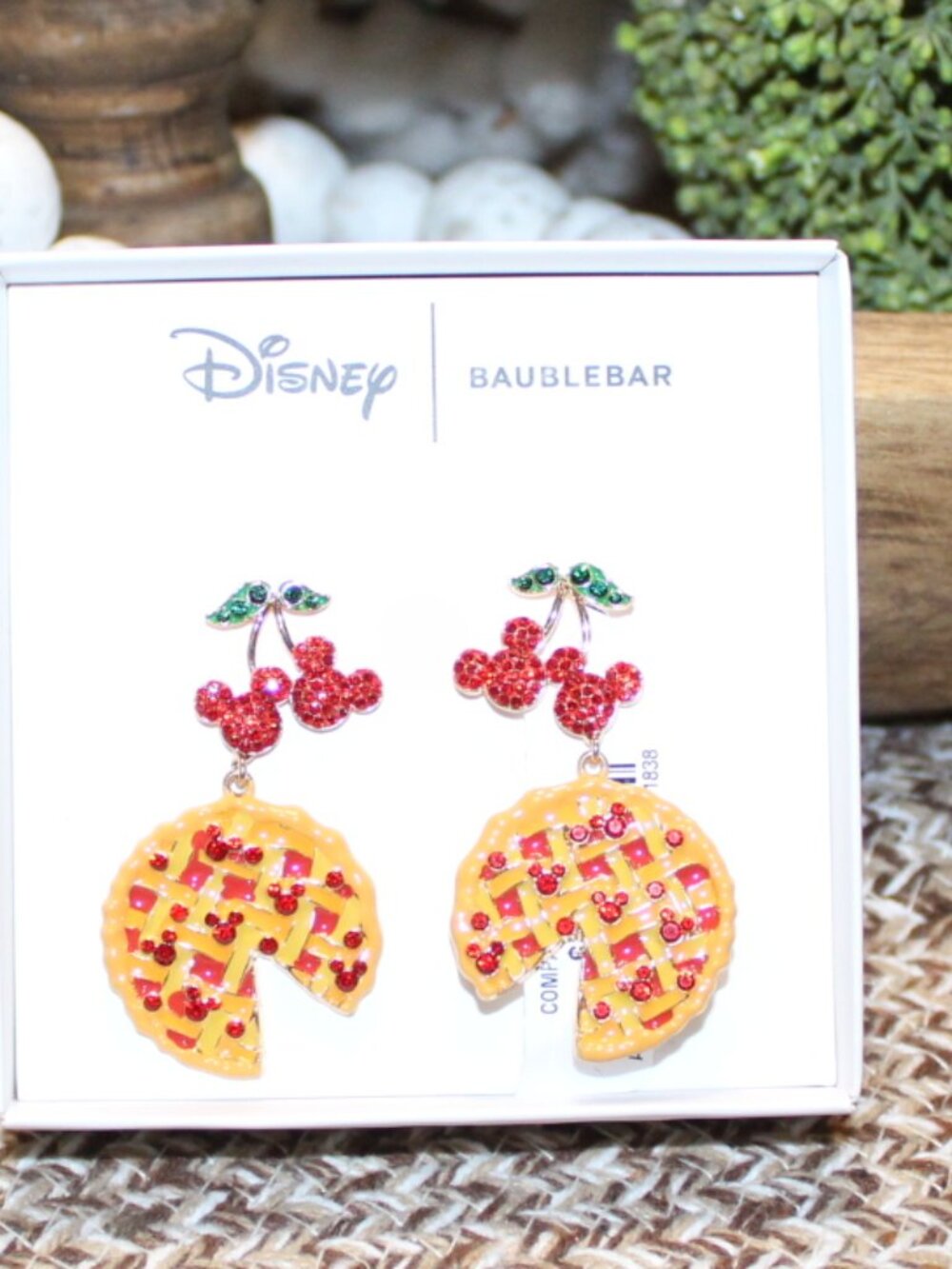 NWT BaubleBar Mickey Mouse Cherry Pie earrings CUTE!!!! - Picture 5 of 6